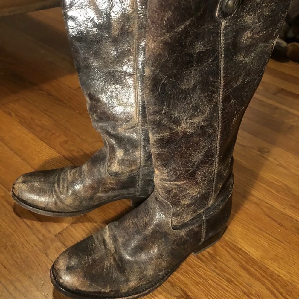 Frye Melissa boots distressed leather